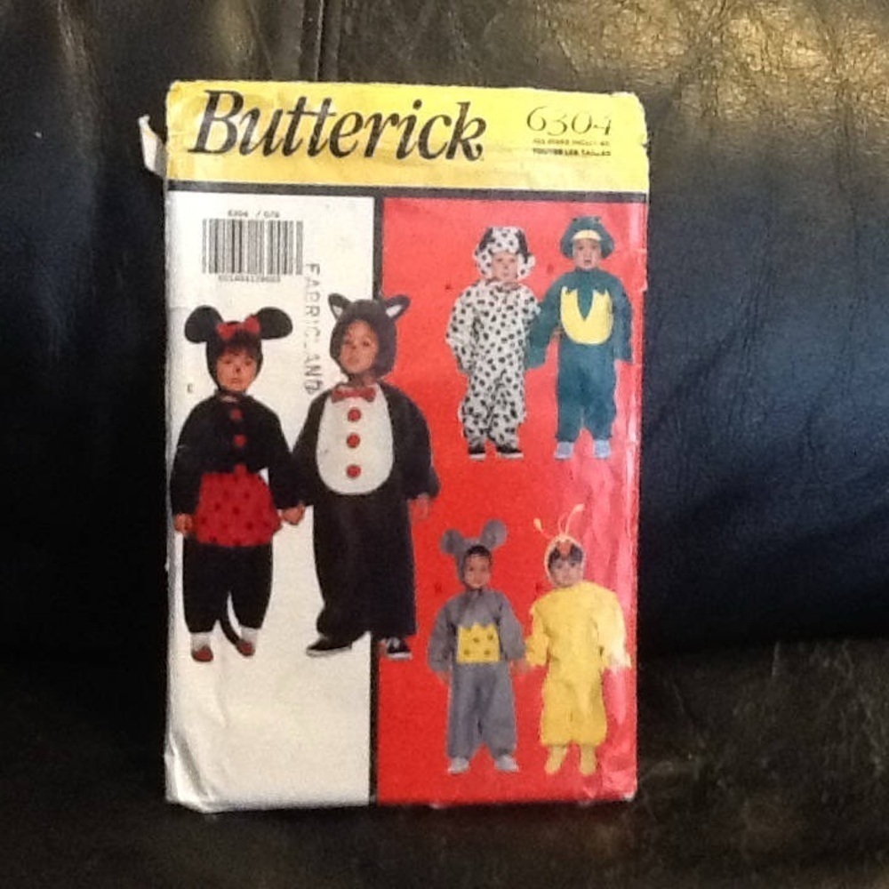 Butterick 6304 all children sizes- puppy-Dalmatian , frog , mice, baby chick